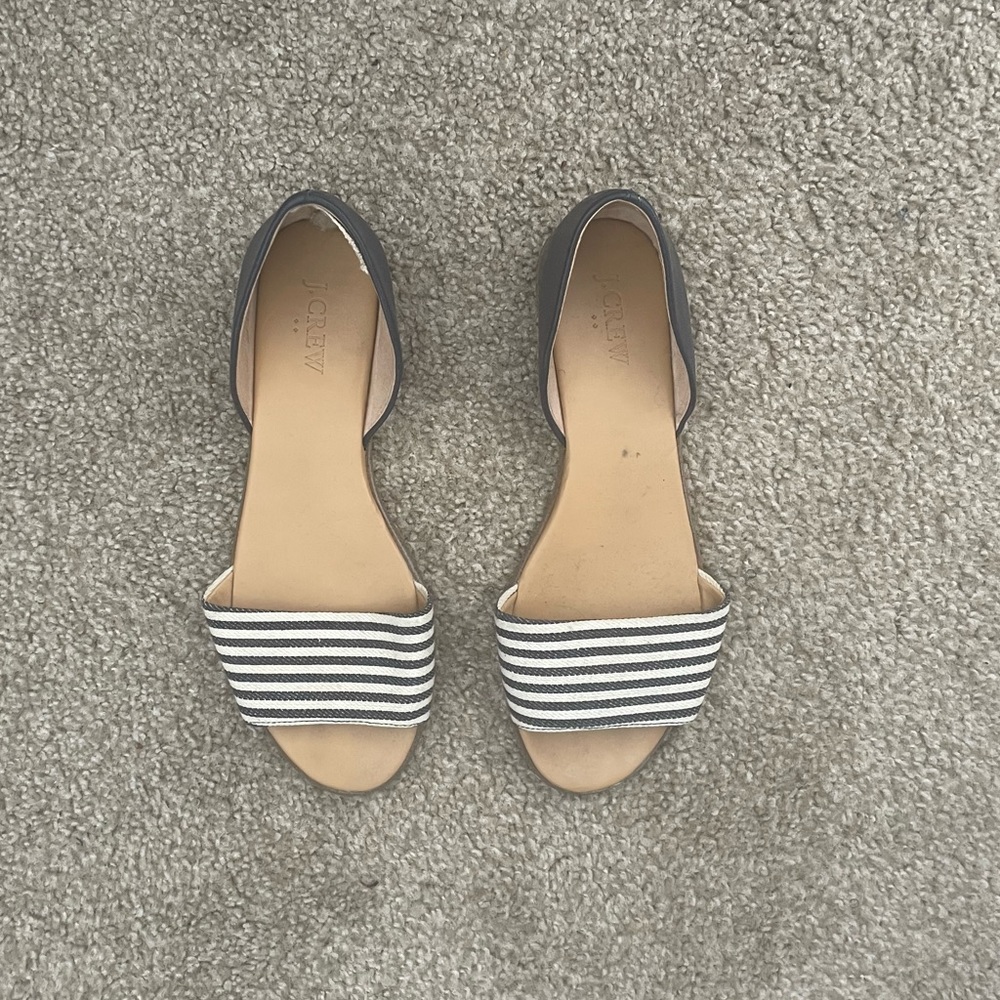 J. Crew navy striped flat